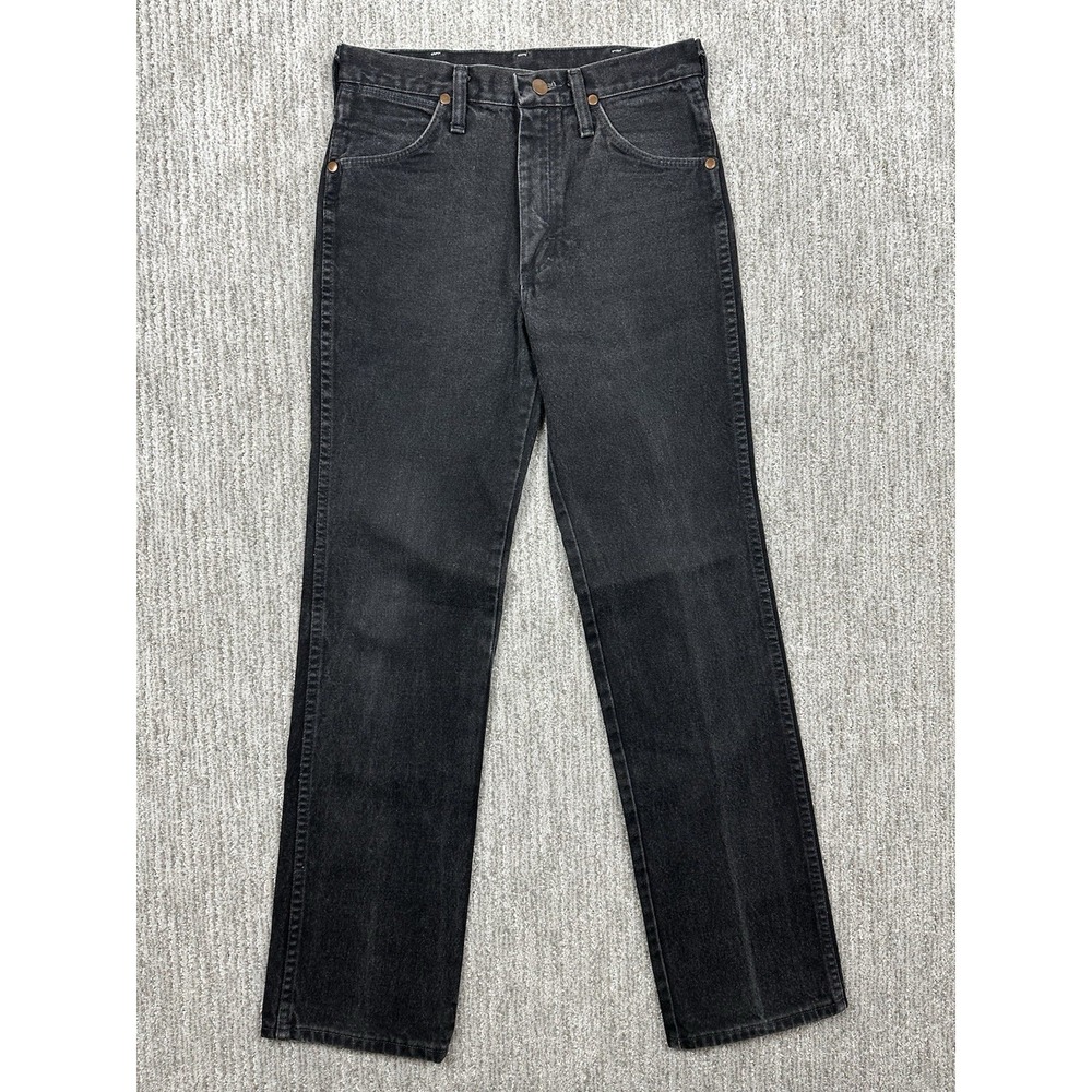 Vtg Wrangler Jeans Mens 29x32 936WBK Cowboy Cut Slim Fit Western Denim Black USA